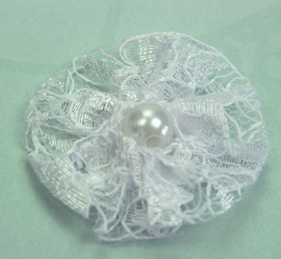 GT-3.5cm White Lace Pearl Flower